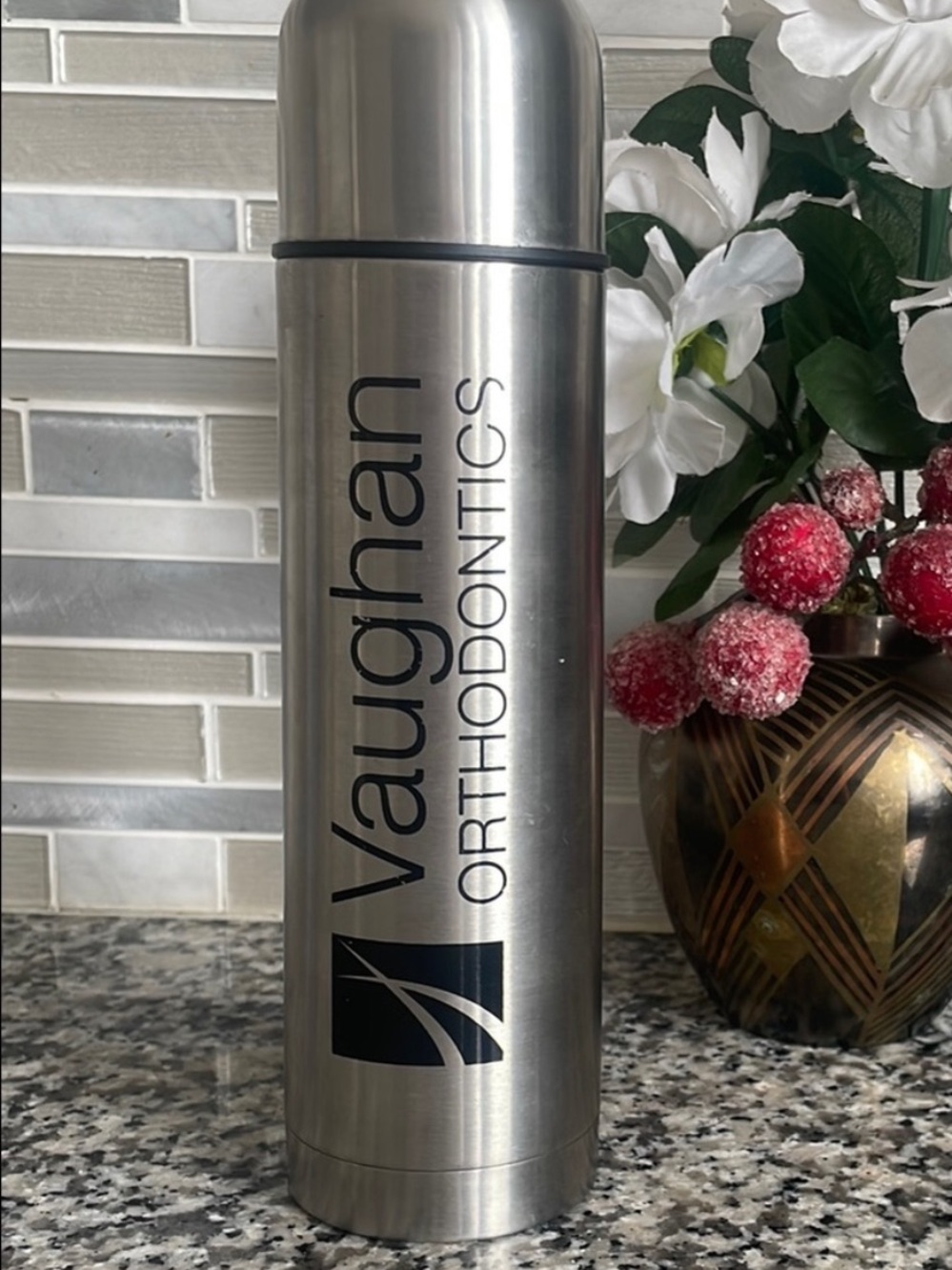 Live Love Smile Stainless Steel Vacuum Sealed Insulated Thermos NWOT